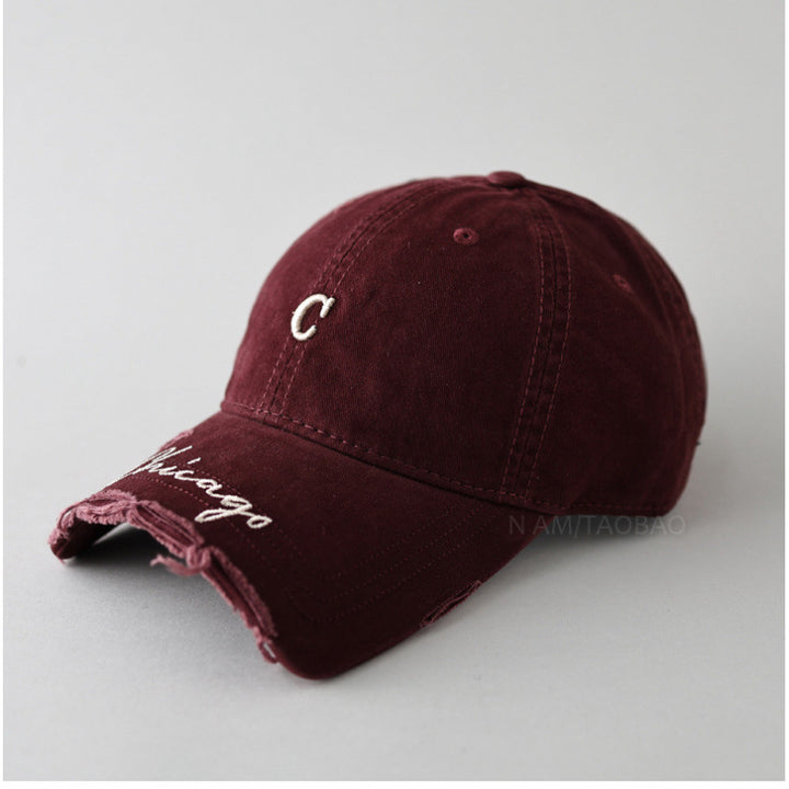 Women's Distressed Cotton Baseball Cap Bowlift 1784083462