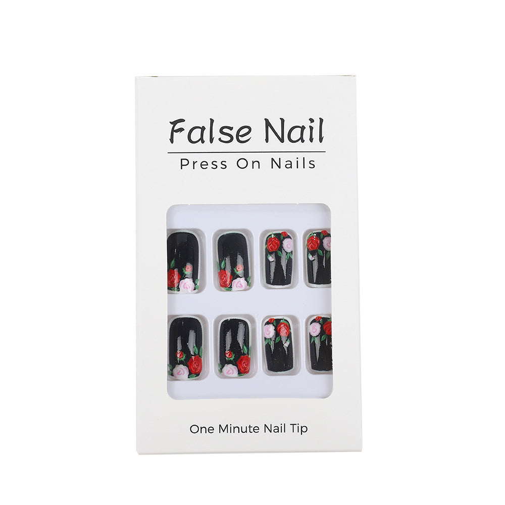 Artificial nails in floral vintage design Bowlift