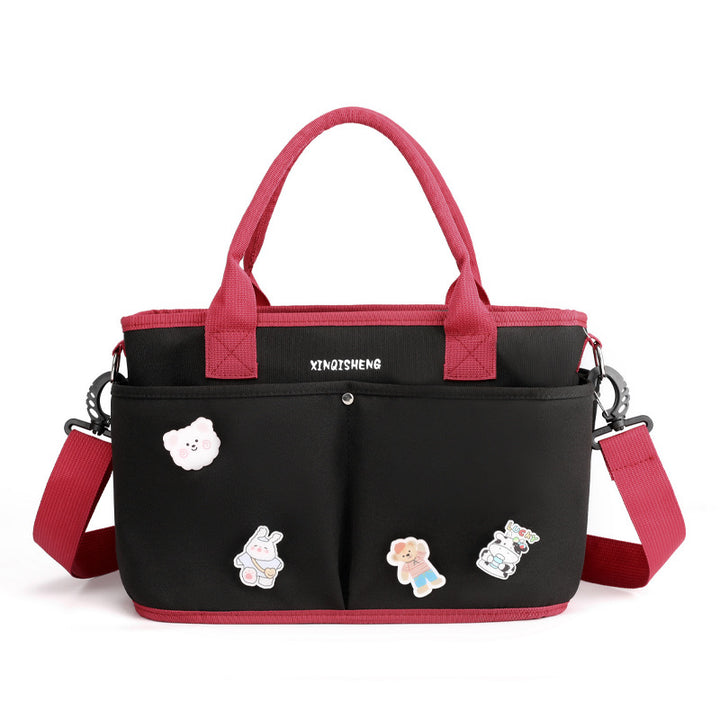 Multi-Pocket Floral Pattern Tote Bag Bowlift
