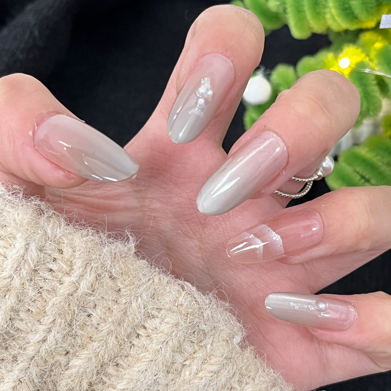 Glossy Decorative Press-On Nails Set Bowlift