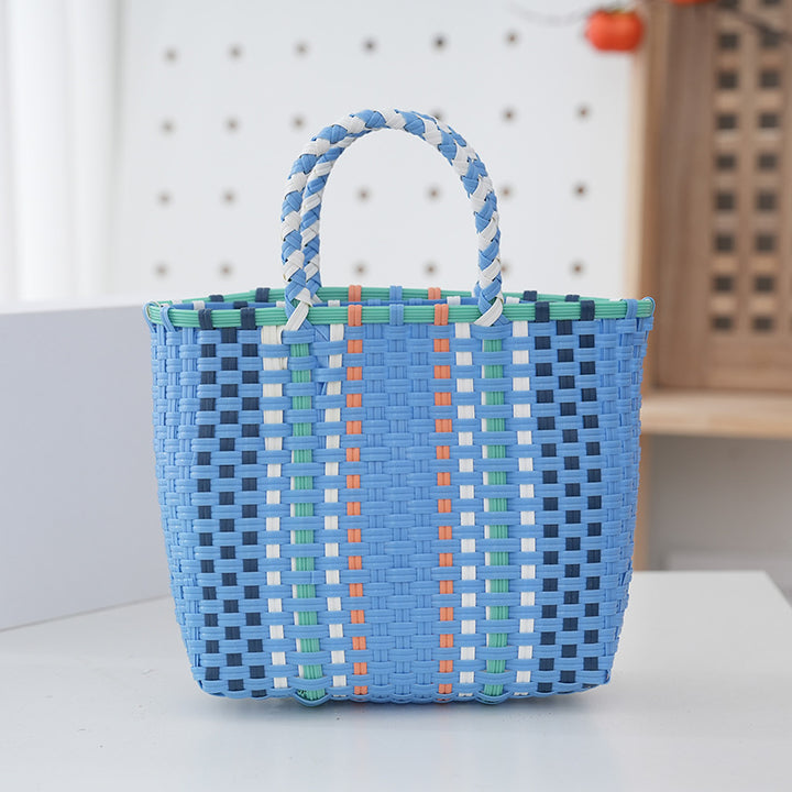 Handbag Made of Durable Plastic Fabric with Braided Design Bowlift
