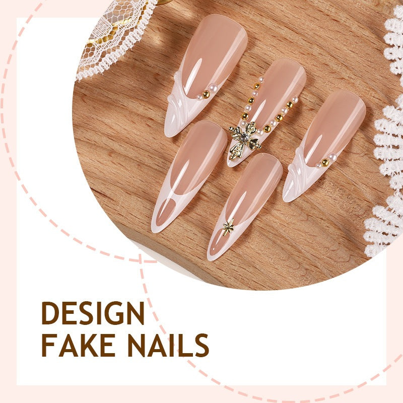 Elegant artificial nail set with unique embellishments Bowlift
