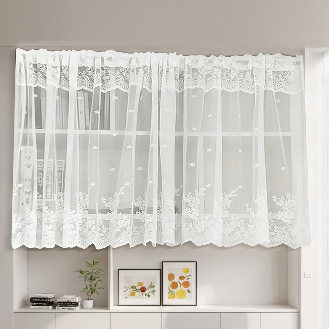 Elegant Embroidered Sheer Window Curtain