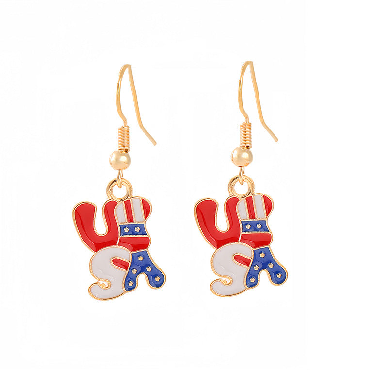Women nan enamel horseshoe earrings with star motif and fishhook closure Bowlift