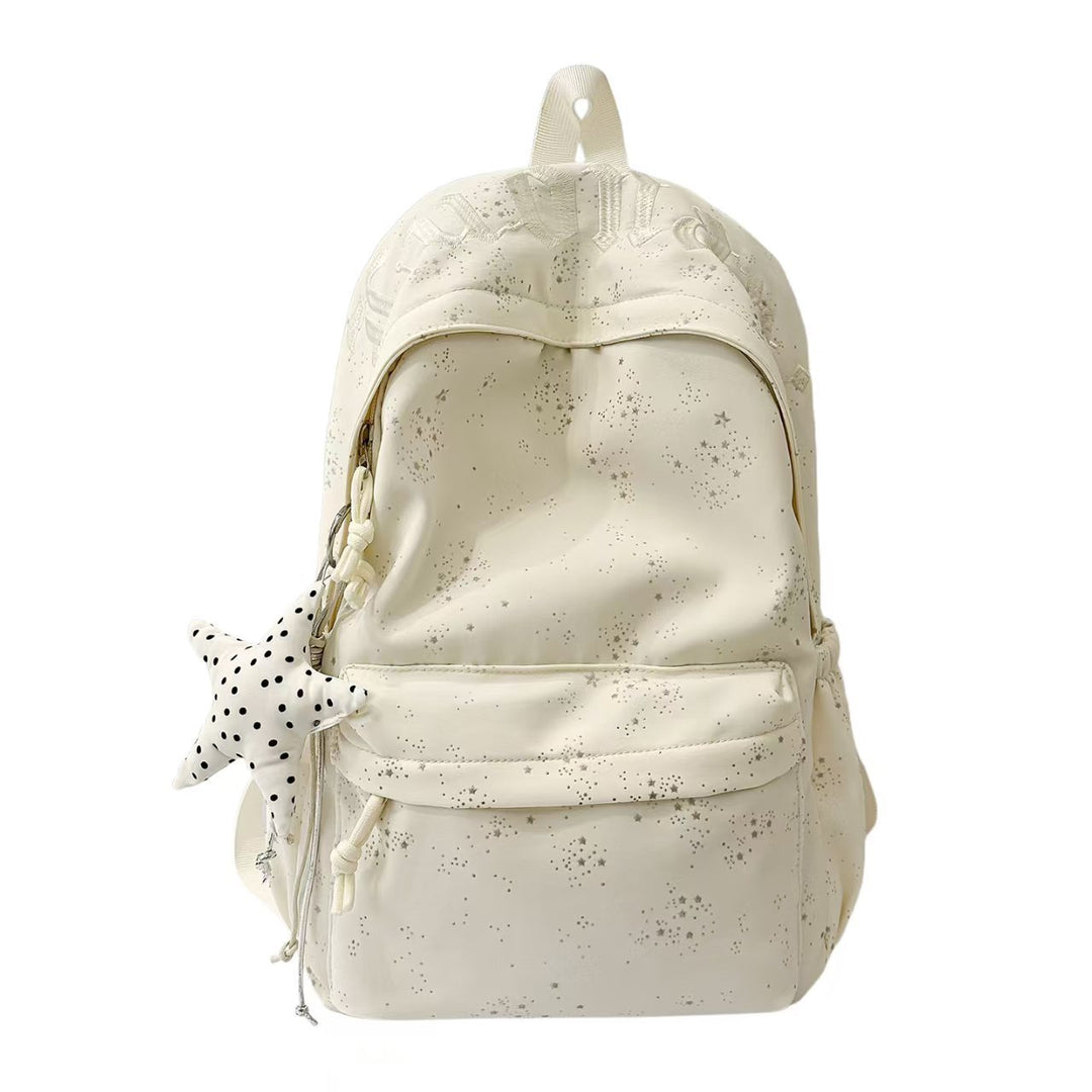 Stylish Textured Star Print Backpack Bowlift
