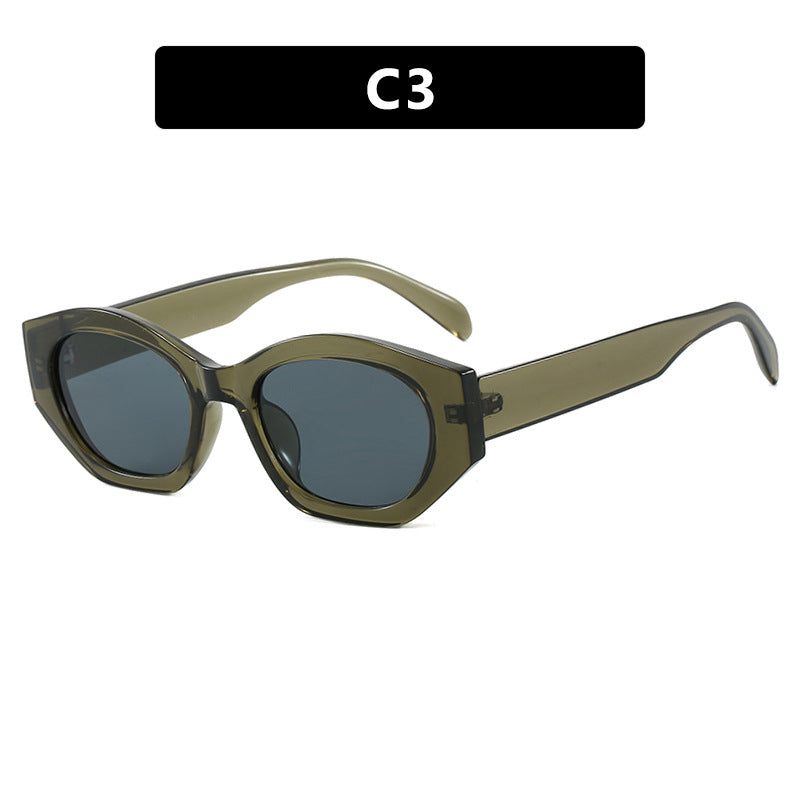 Women's geometric sunglasses with trendy, transparent frame Bowlift