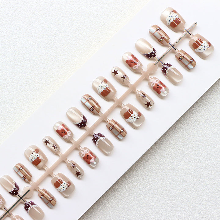 Whimsical Cupcake-Themed Press-On Nail Art Set Bowlift