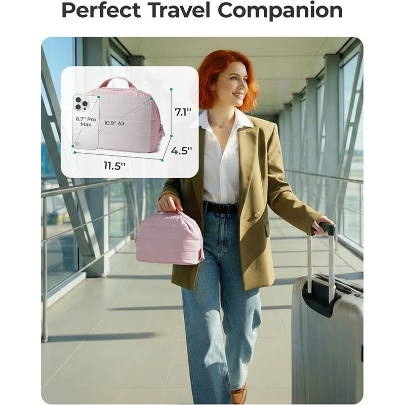 Cosmetic organizer bag with transparent compartments Bowlift