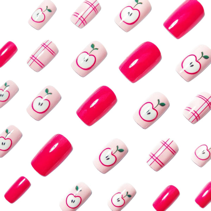 Artificial nails with fruity apple design Bowlift