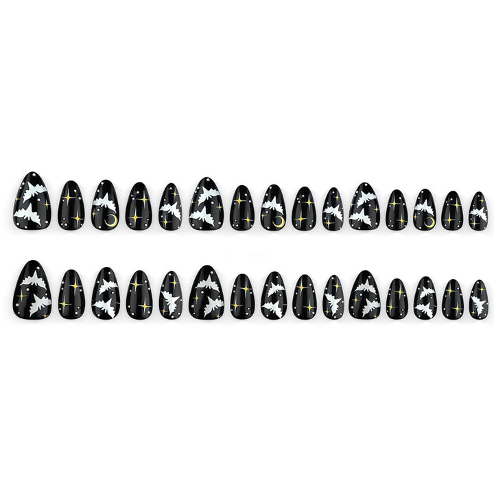 Artificial nails in creative Halloween bat design Bowlift