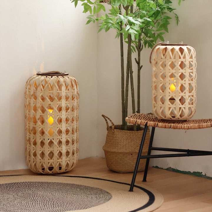 Elegant lantern made of handwoven natural material Bowlift