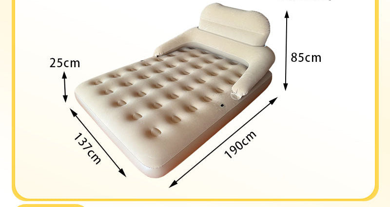 automatic inflation elevated inflatable air bed with upright backrest and integrated pillow supports Bowlift