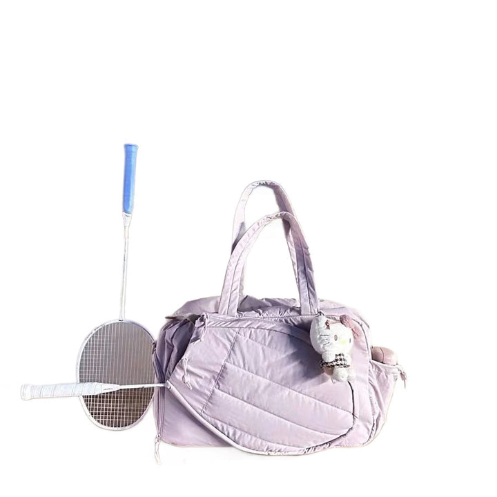 Padded Quilted Tennis Racket Duffel with External Racquet Sleeve Bowlift