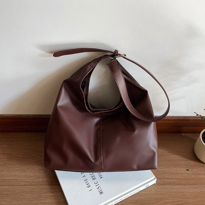 WoSpacious Soft Leather Hobo Bag Bowlift