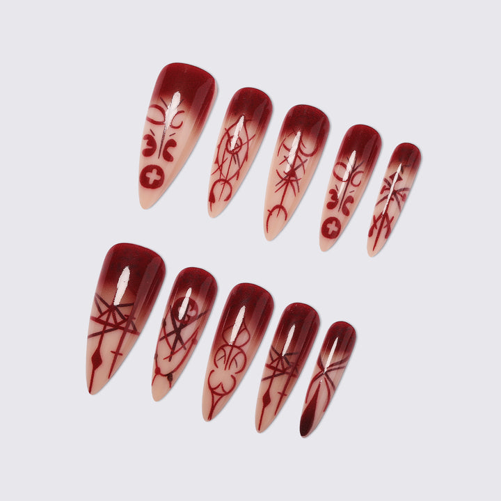 Artificial nail set with elegant, geometric designs Bowlift