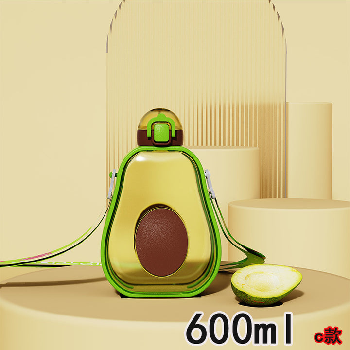 Women's Avocado Water Bottle with Leak-proof Lid and Integrated Carry Strap Bowlift