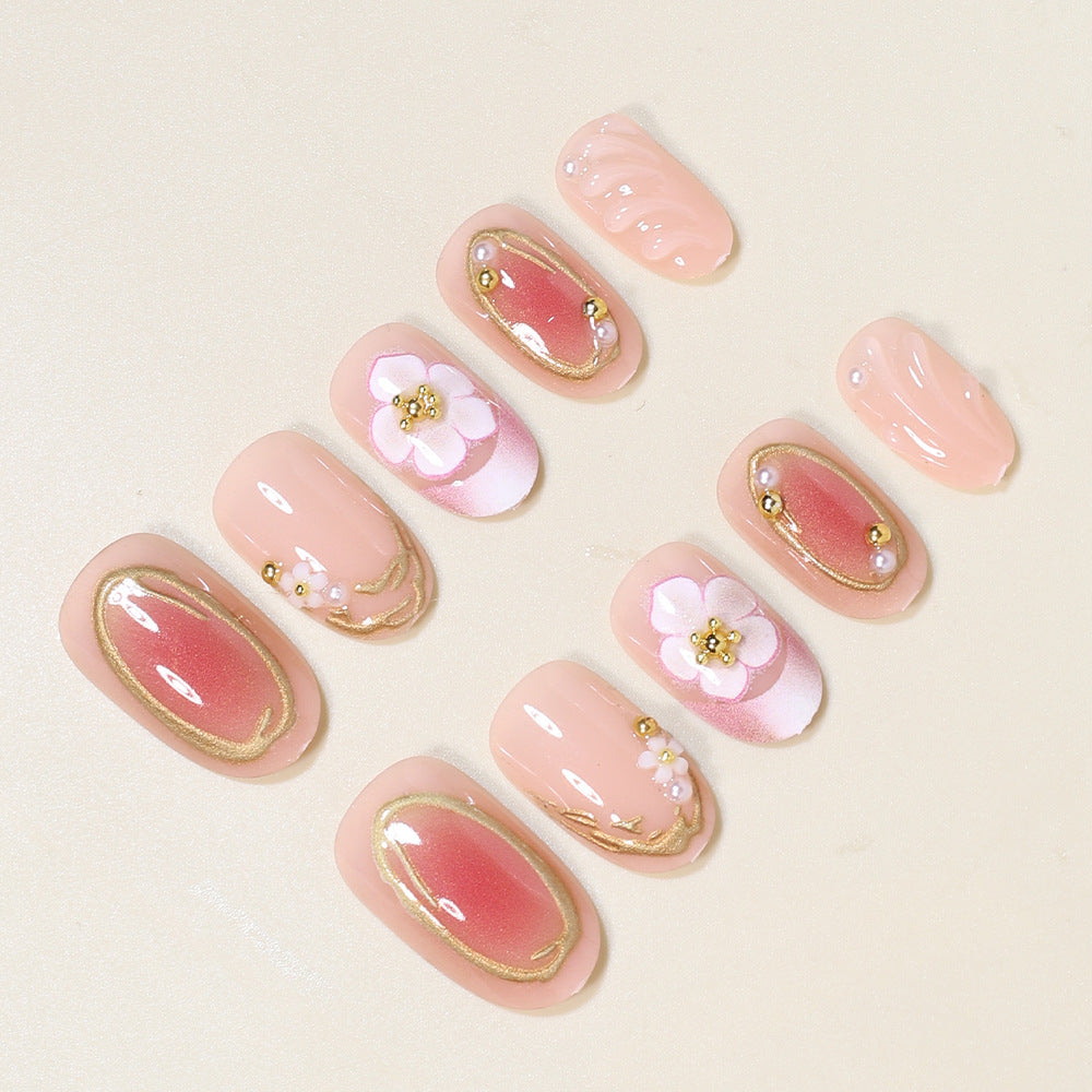 Floral Embellished Press-On Nail Art Set Bowlift