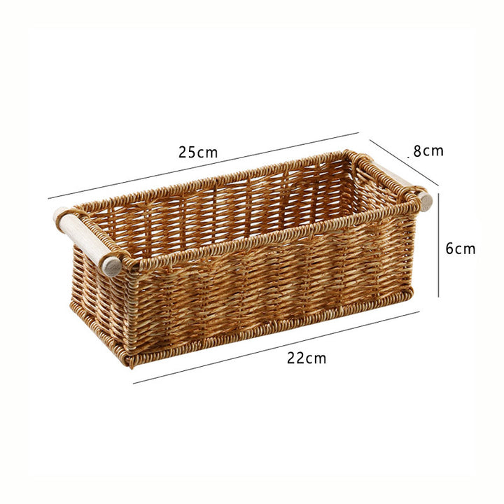 Unisex Rectangular Basket made of woven natural material Bowlift