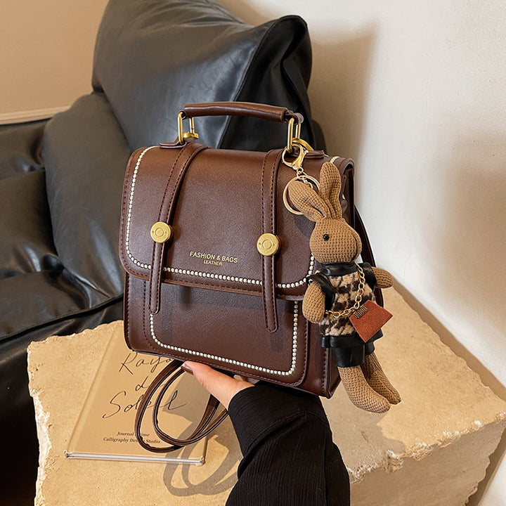 Vintage-Inspired Structured Crossbody Bag Bowlift