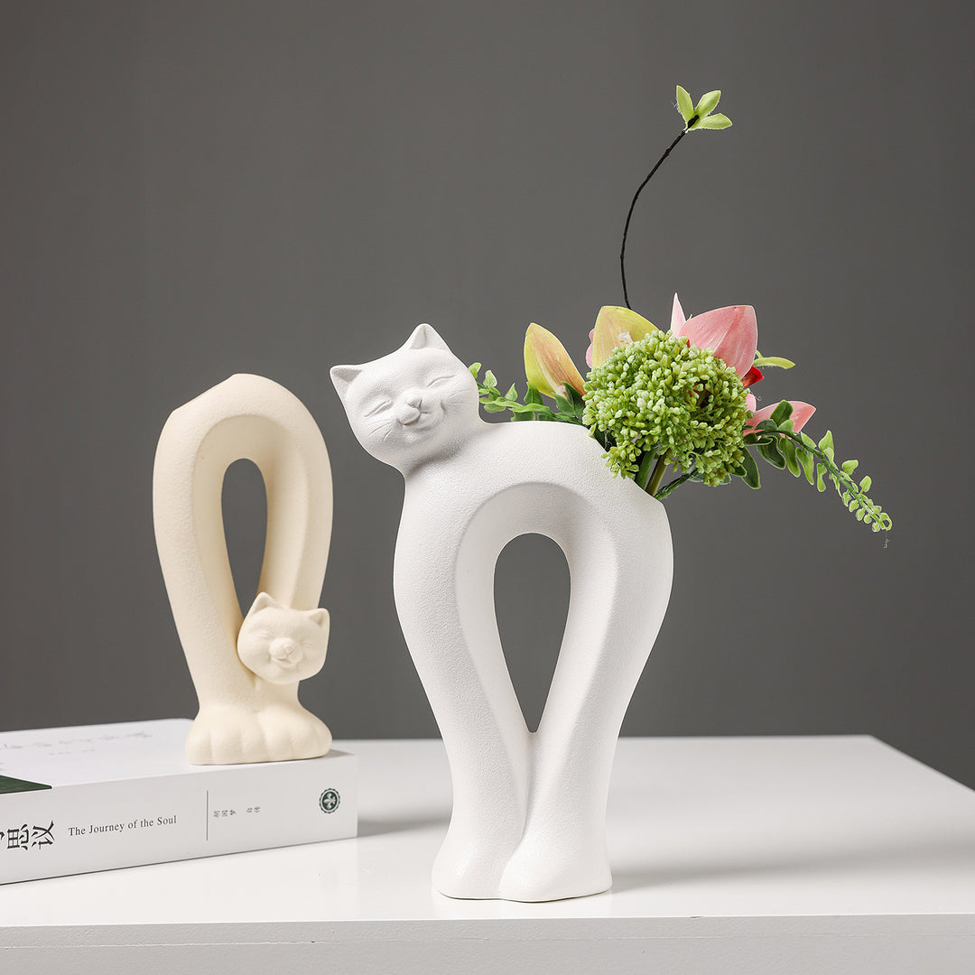 Cat-Shaped Decorative Sculpture