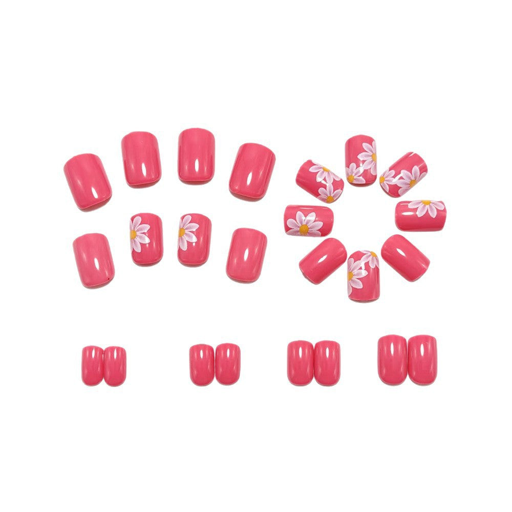 Fake nails with floral design and high-gloss finish Bowlift
