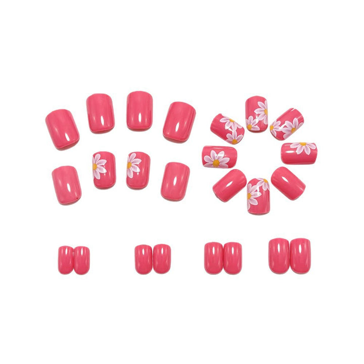 Fake nails with floral design and high-gloss finish Bowlift