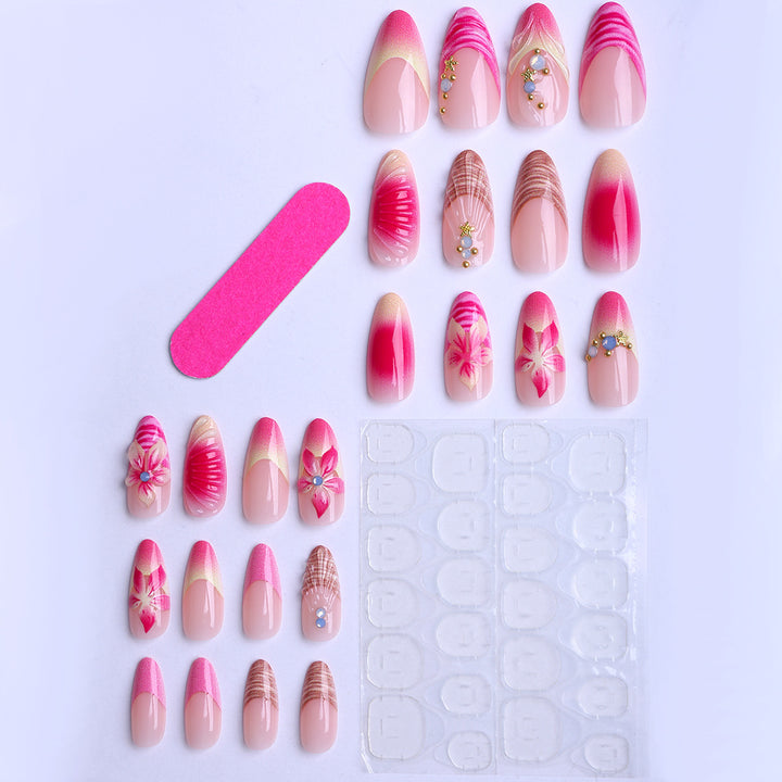 Artificial nails with creative 3D flower accents Bowlift