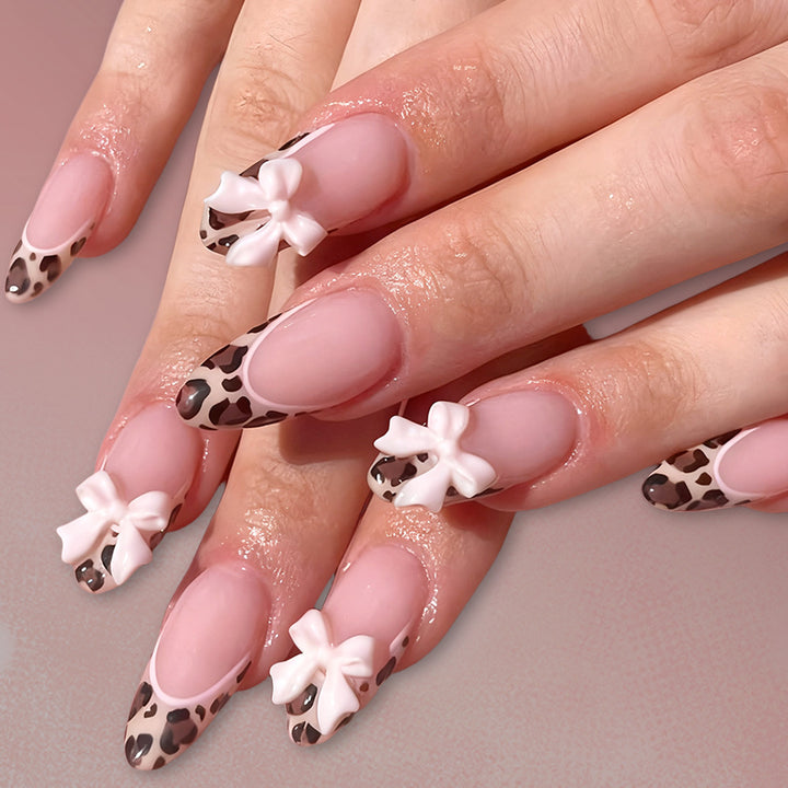 Decorative Gel Press-On Nails with Bow Accents Bowlift