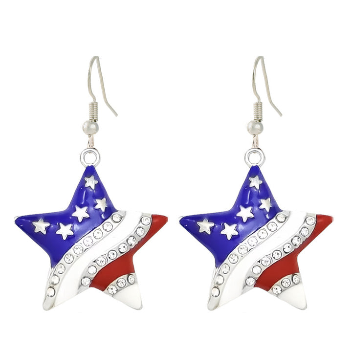 Women nan enamel horseshoe earrings with star motif and fishhook closure Bowlift