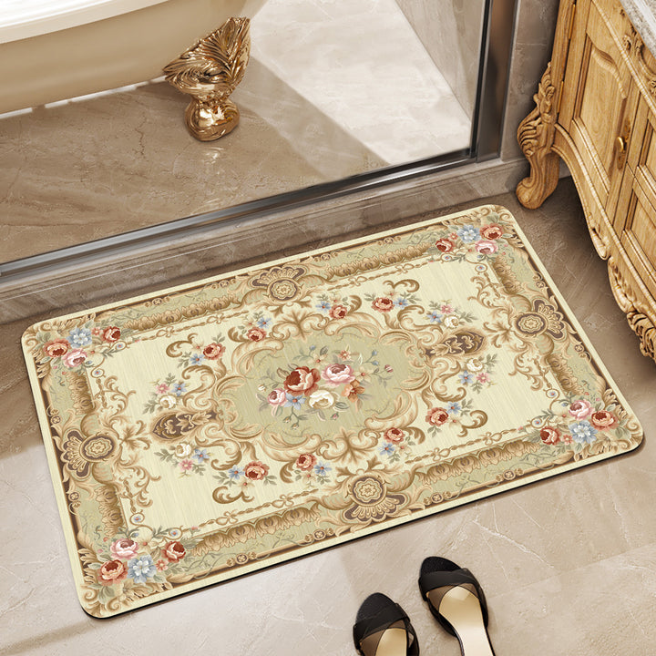 Elegant Floral Pattern Bath Mat Bowlift
