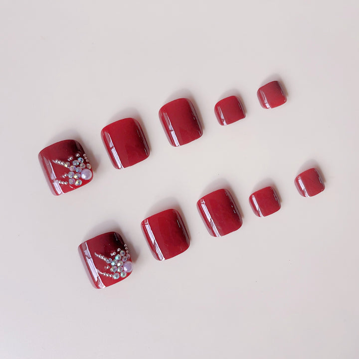 Nail set with glamorous pearl decorations Bowlift