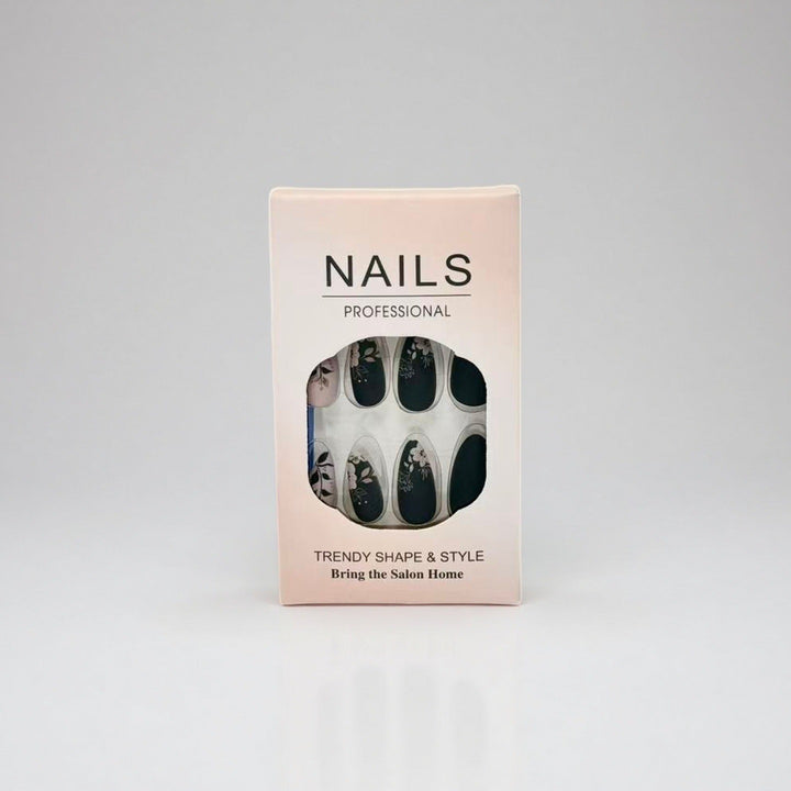 Professional Press-On Nail Set with Elegant Floral Design Bowlift