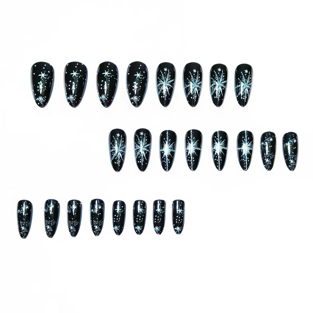 Glamorous Art Nails with Sparkling Star Design Bowlift