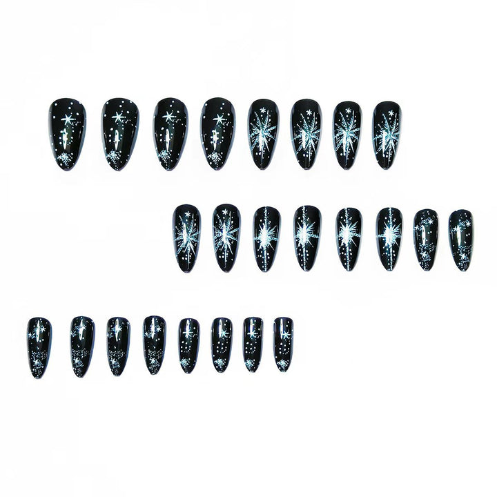 Glamorous Art Nails with Sparkling Star Design Bowlift