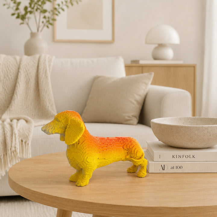Playful decorative figure of a cute dachshund Bowlift