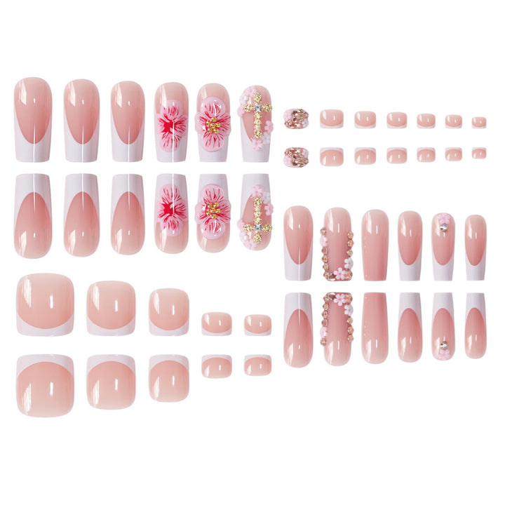 Floral Accent Press-On Nail Art Set Bowlift
