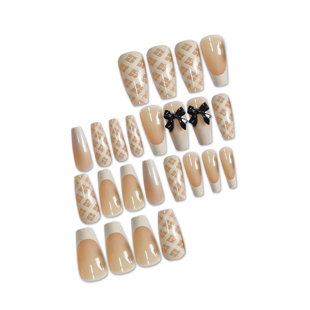 Elegant Long Length Press-On Nail Art Bowlift