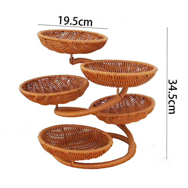 Multi-Tiered Wicker Storage Organizer Bowlift