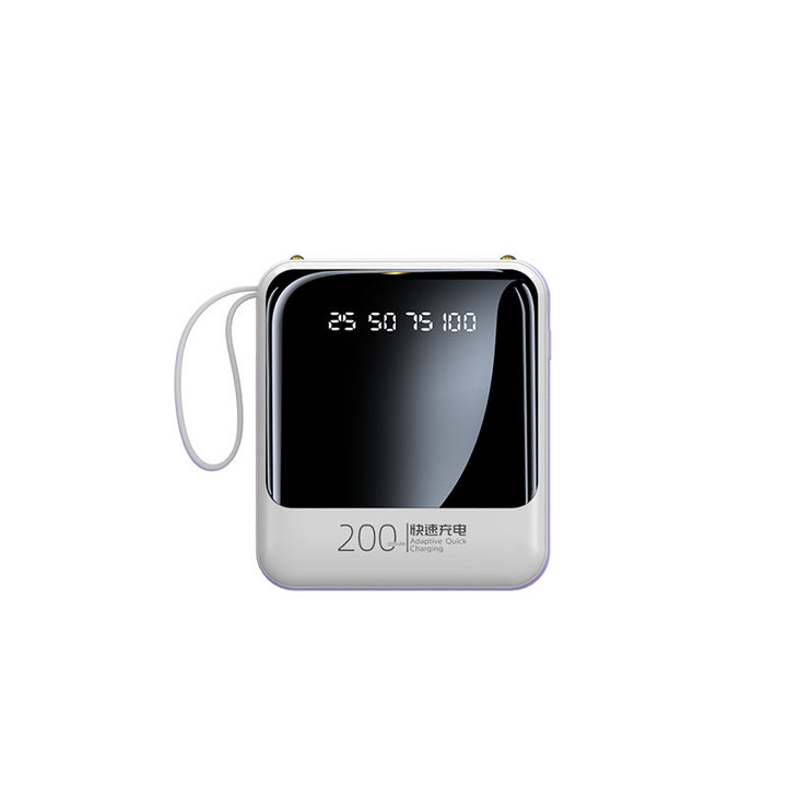 Portable power bank with LED status indicator and integrated cable system Bowlift