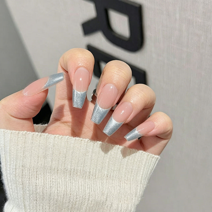 Elegant Glittery Acrylic Nail Extensions Bowlift