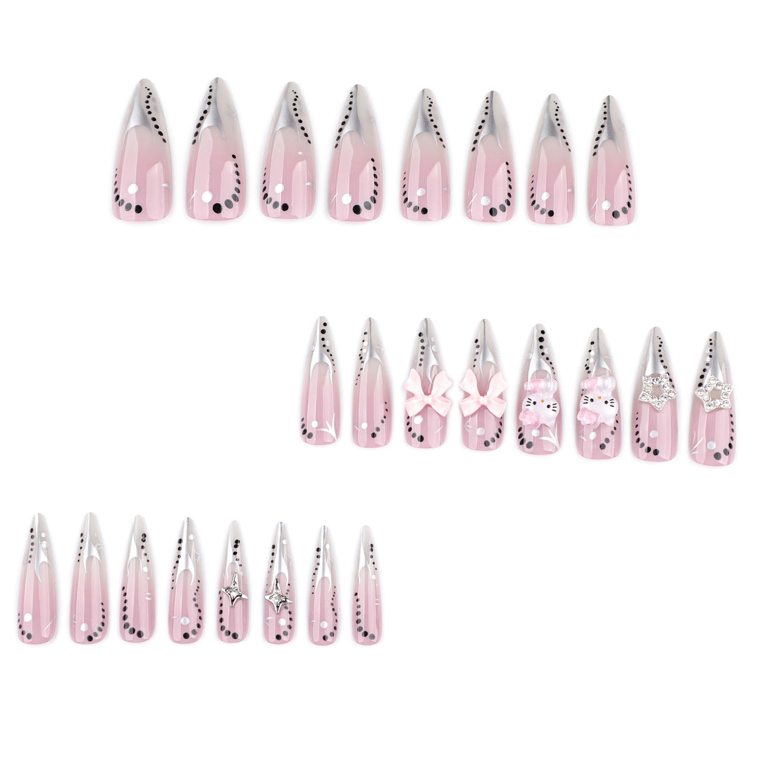 Artful Nail Extensions with Glamorous Decor Bowlift
