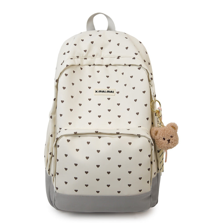 Heart-Patterned Casual Backpack Bowlift