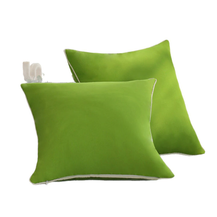 Square soft-touch cushion cover with contrasting piping and concealed zipper Bowlift