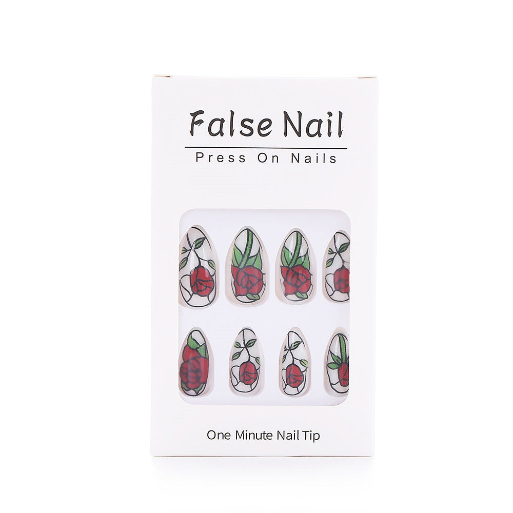 Elegantly designed artificial nails with floral pattern Bowlift
