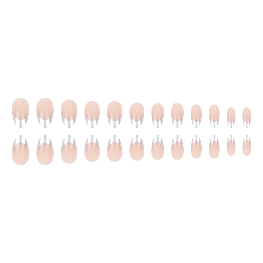 Stylish French Tip Press-On Nails Bowlift