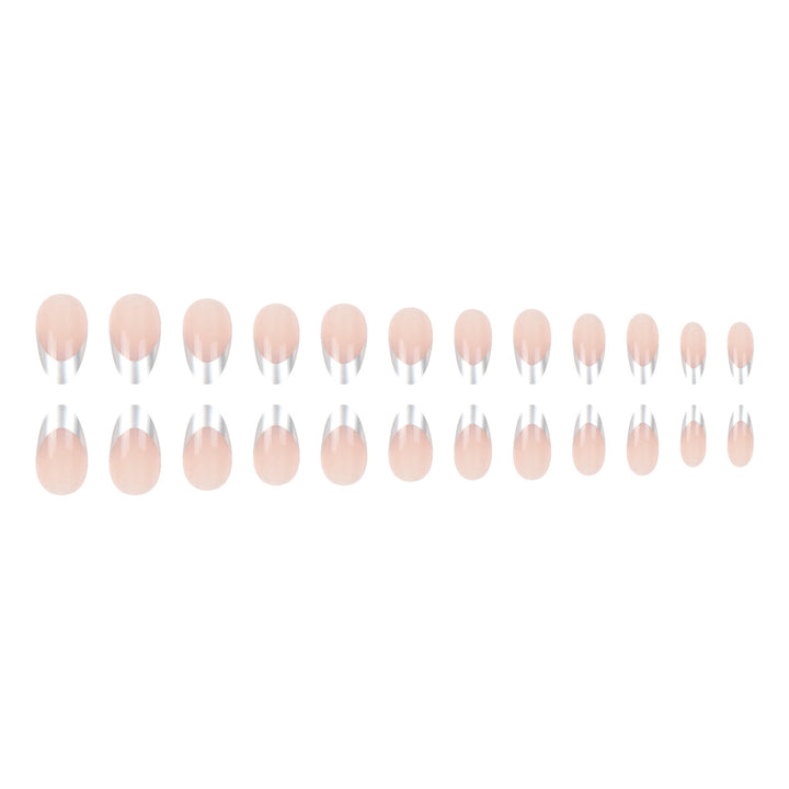 Stylish French Tip Press-On Nails Bowlift