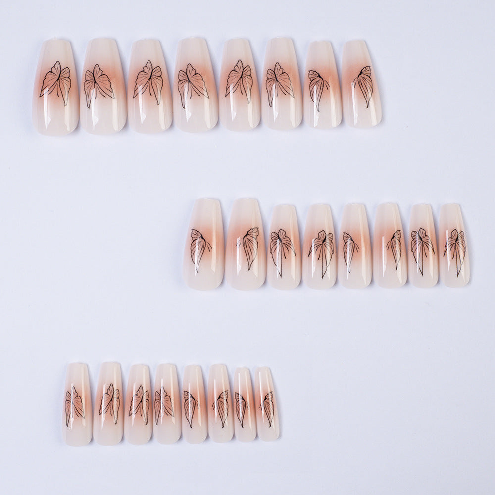 Modern Style Artificial Nails with Butterfly Design Bowlift