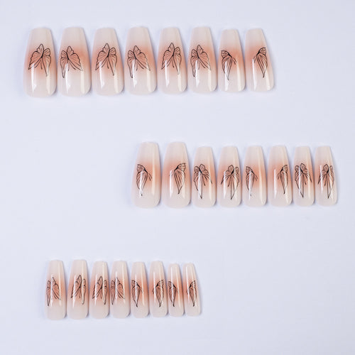 Modern Style Artificial Nails with Butterfly Design Bowlift