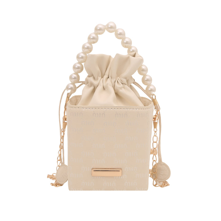 Elegant Pearl-Handled Mini Bucket Bag Bowlift