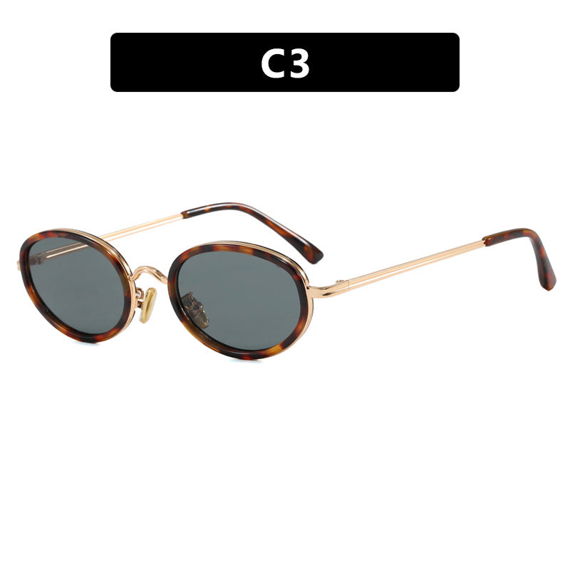 Ladies elegant round sunglasses with stylish metal frame Bowlift